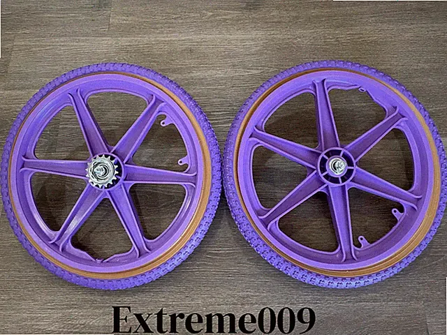 20" Bicycle Mag Wheels Set PURPLE BMX Bike with 20x1.75 Comp PURPLE tires
