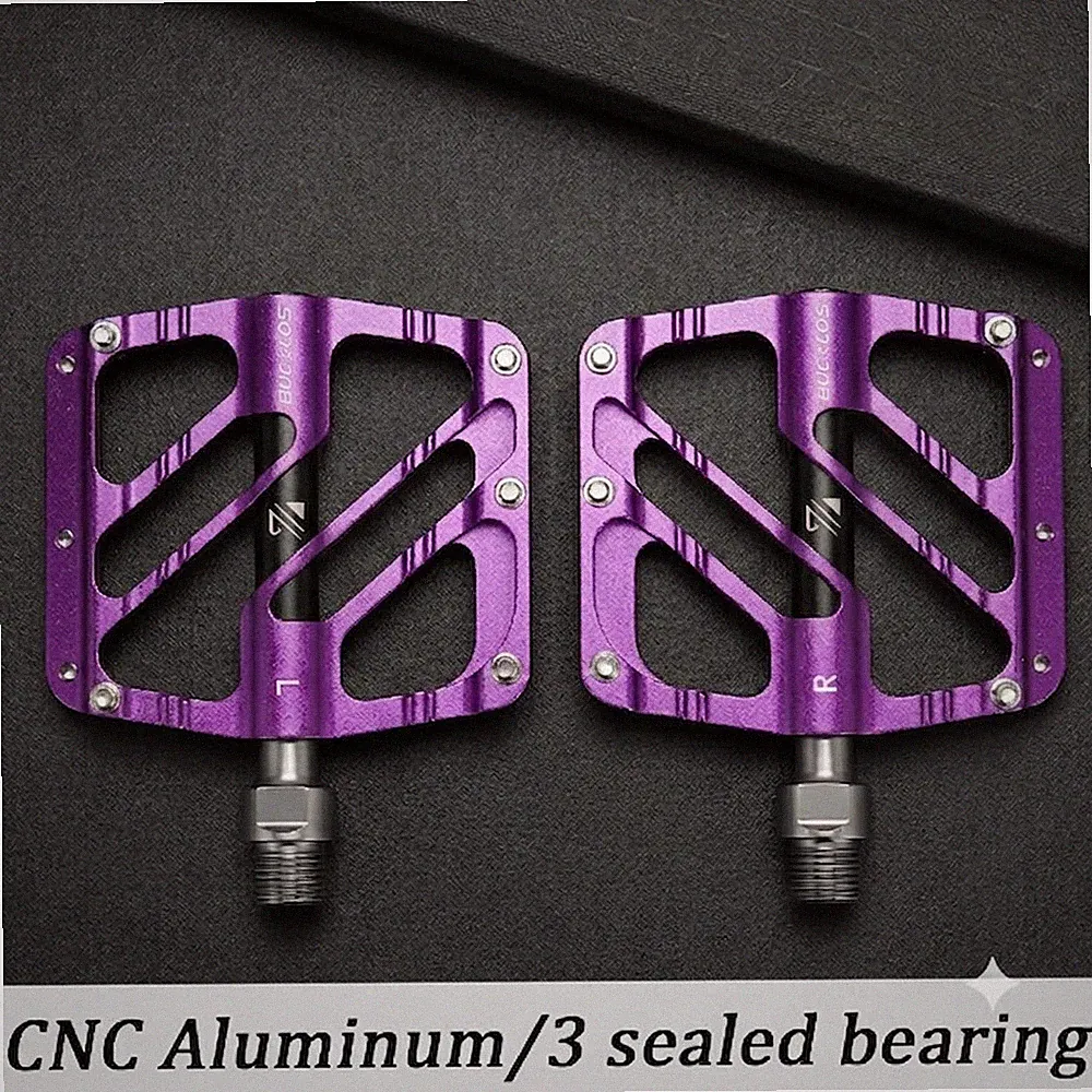 3 Bearings Bicycle Pedals Aluminum Mountain BMX Pedal 9/16'' Flat Platform Pedal