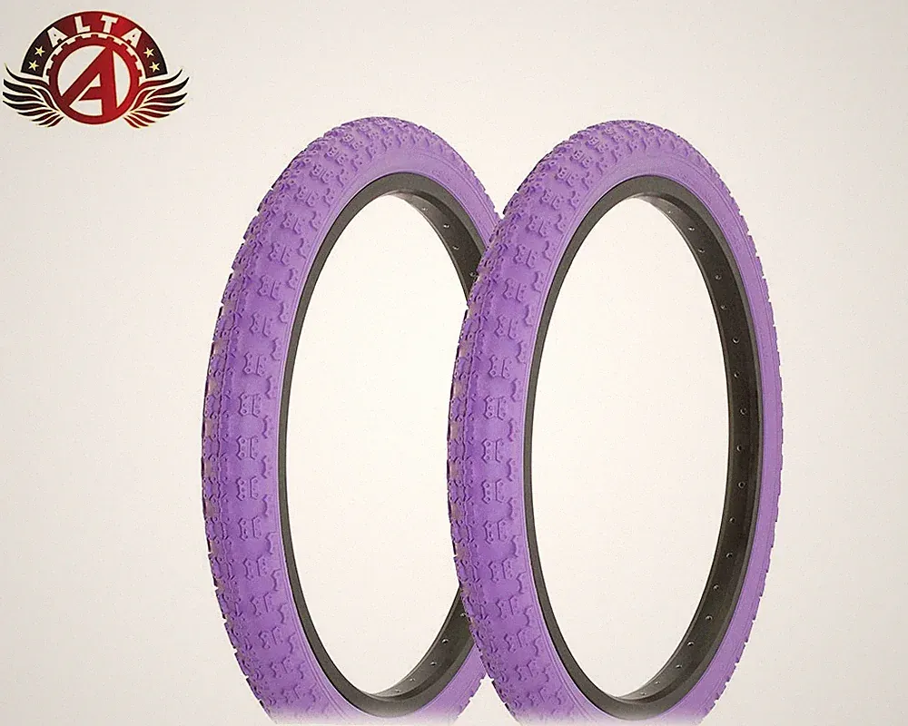 ALTA Bicycle TIRES 20" x 2.125" ALL Purple COMP III STYLE (2) TIRE BMX Bike