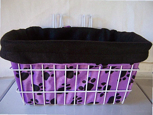 BICYCLE BASKET LINER PAWPRINT PURPLE CRUISER BIKES