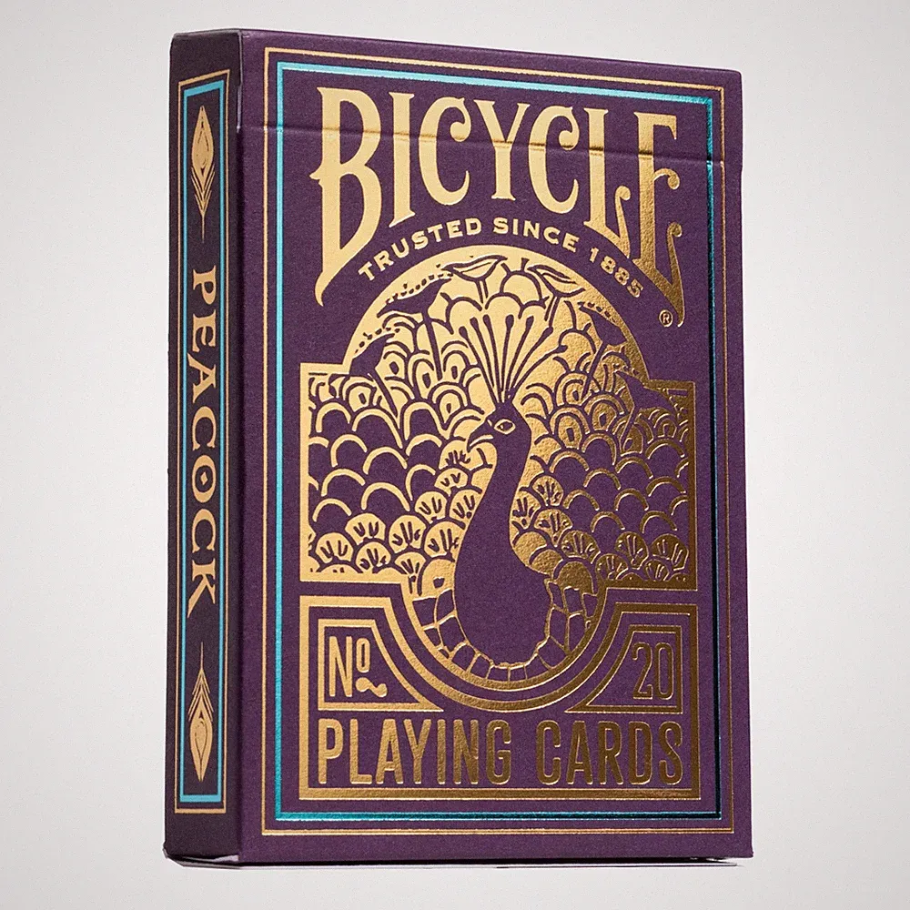Bicycle Peacock Playing Cards Purple Elegant Design Cold Foil 100 Recyclable