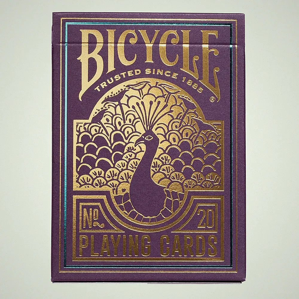 Bicycle Peacock purple cold foil playing cards