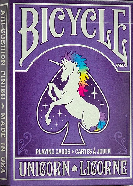 Bicycle UNICORN Purple Playing Cards Magical Mystical Whimsical Deck 1937 Back