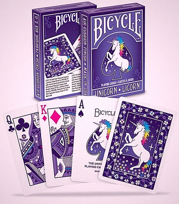 Bicycle UNICORNS Purple Playing Cards