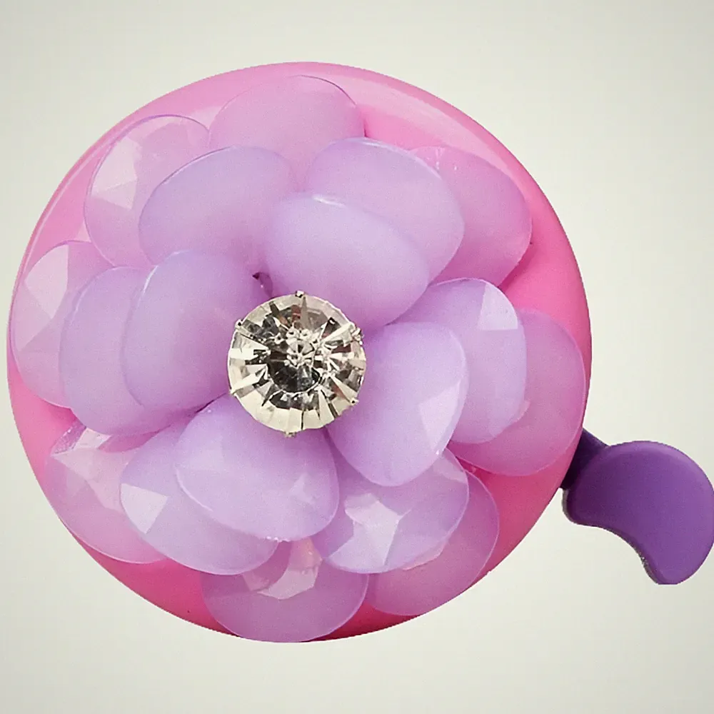 Bike Bell for Kid Girls Bicycle Handlebar Bell Cute Bling 3D Pattern Flower