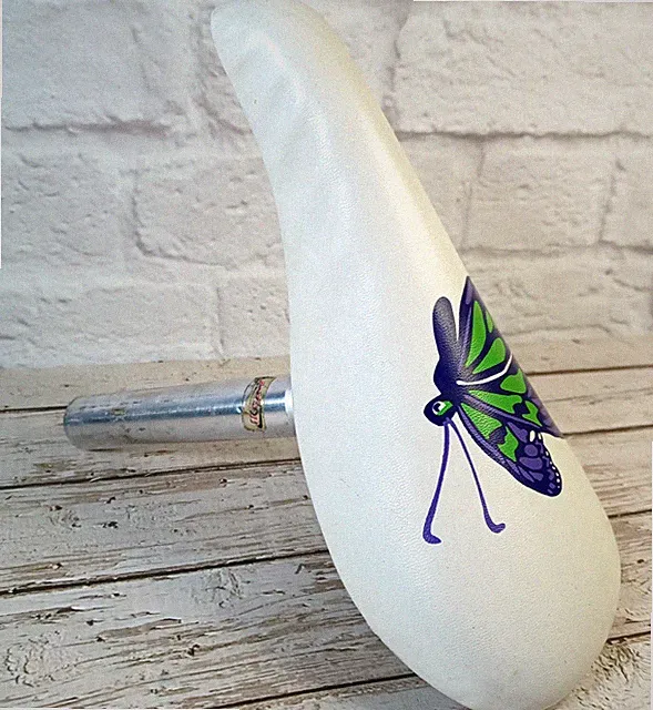 Butterfly Bicycle Seat Unique Purple Green White 9.5" Cycling Gear