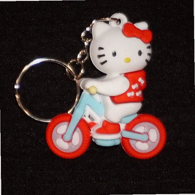 Cute Cartoon White Cat Keychain - 3D Rubber Kitten Bag Charm Keyring - Choose 1