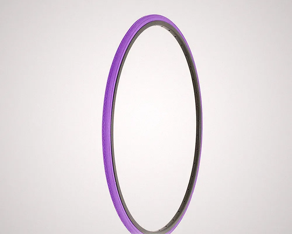 DURO BICYCLE WIRE BEAD 27 x 1 LIGHTWEIGHT PURPLE TIRE TOURING SLICK TREAD.