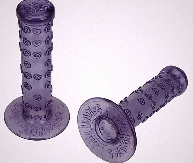 EZ Jive Handles old school BMX bicycle grips CLEAR PURPLE - NOS