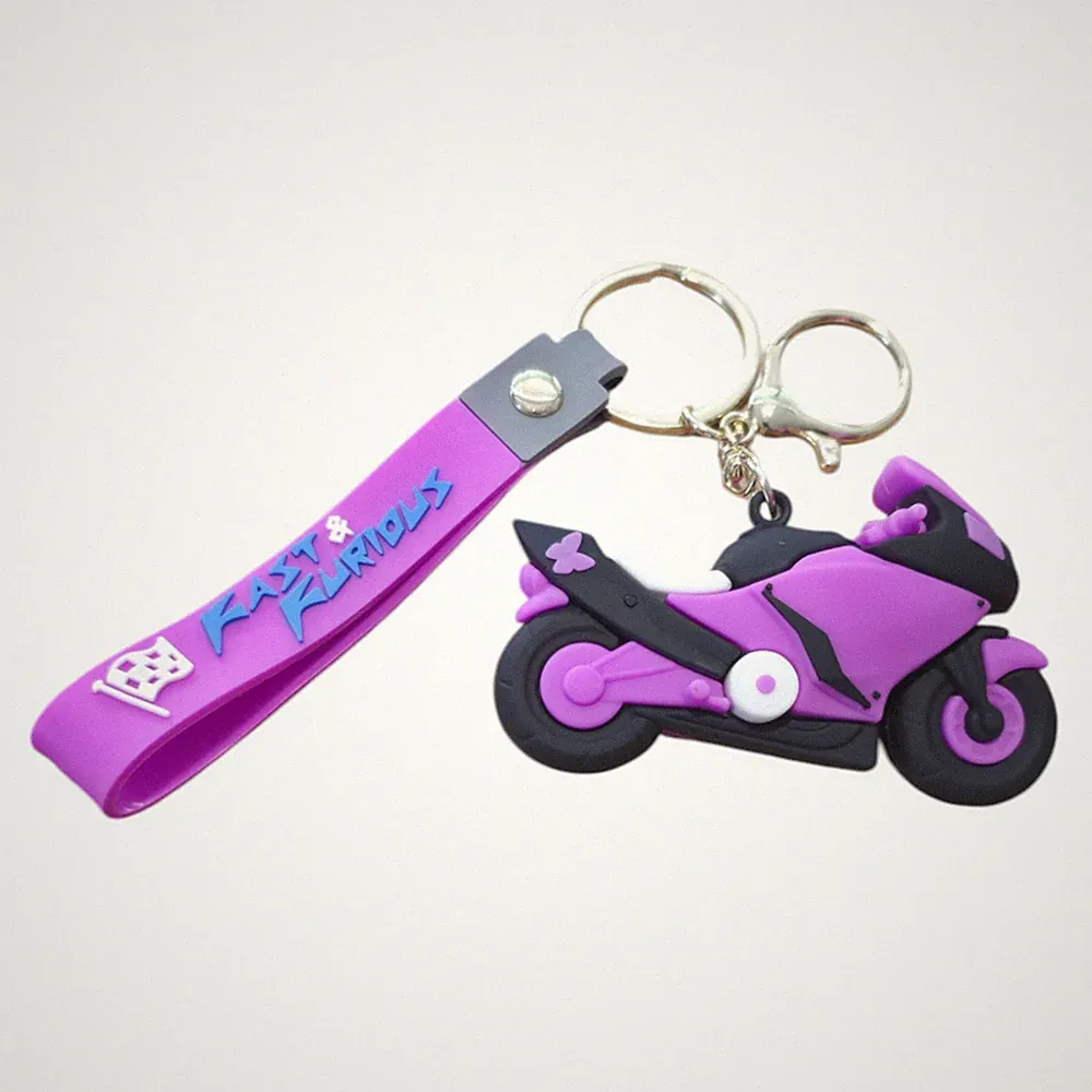 Fast & Furious, Purple Street Bike, Keychain Bag Purse Zipper Charm Brand New