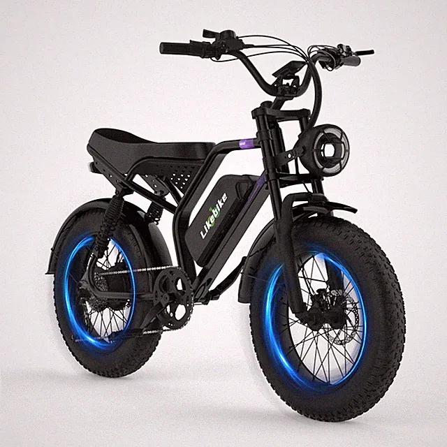 Likebike 20"1500W 32Mph Electric Bike Mountain Bicycle Fat Tire Ebike for Adults