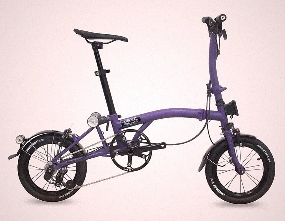 MINT14 inch 412BOB 3-14K external 3-speed ice cracked purple folding bicycle