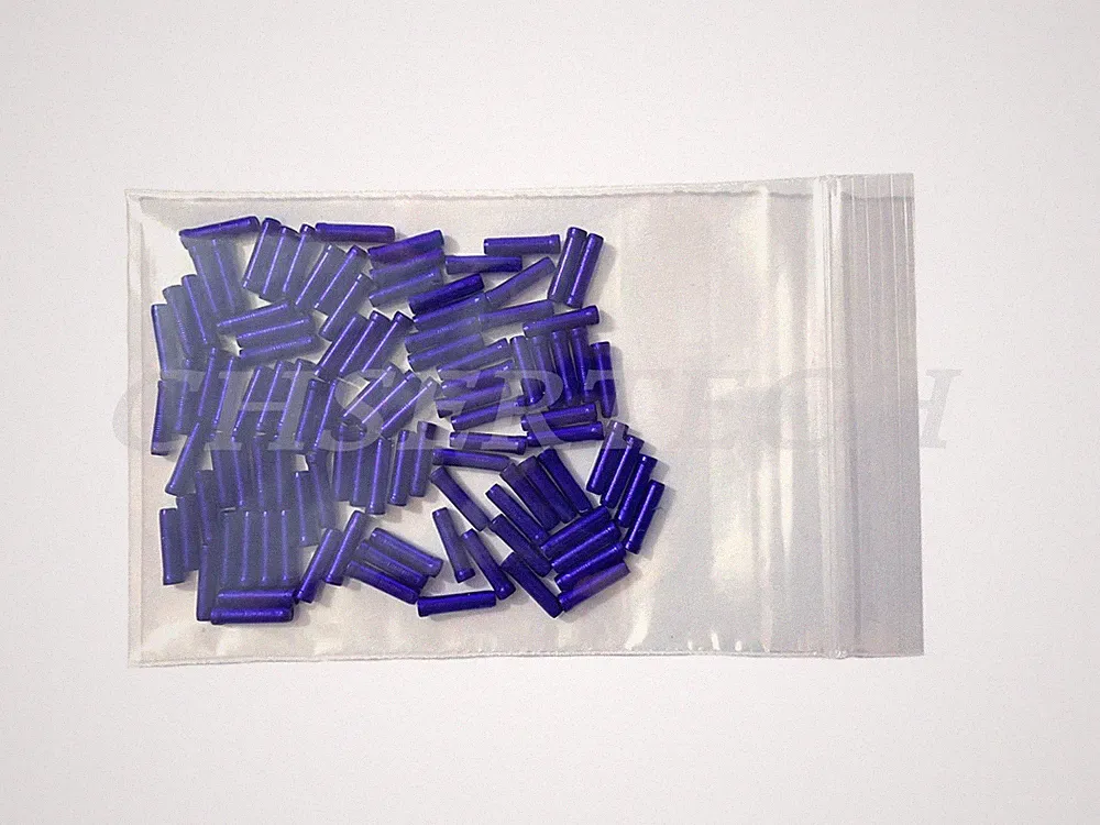 New MTB Road Bicycle Bike Derailleur Shift Cable End Caps 100 Pcs Dark Purple