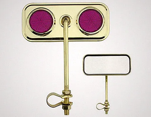 ONE Bike Rectangle Mirror Gold Purple Reflectors. Bike parts,Bicycle parts.