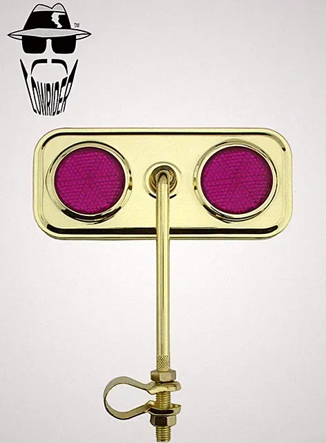 Original Lowrider Bicycle Retro Rectangle Gold Mirror – Multiple Color Options!