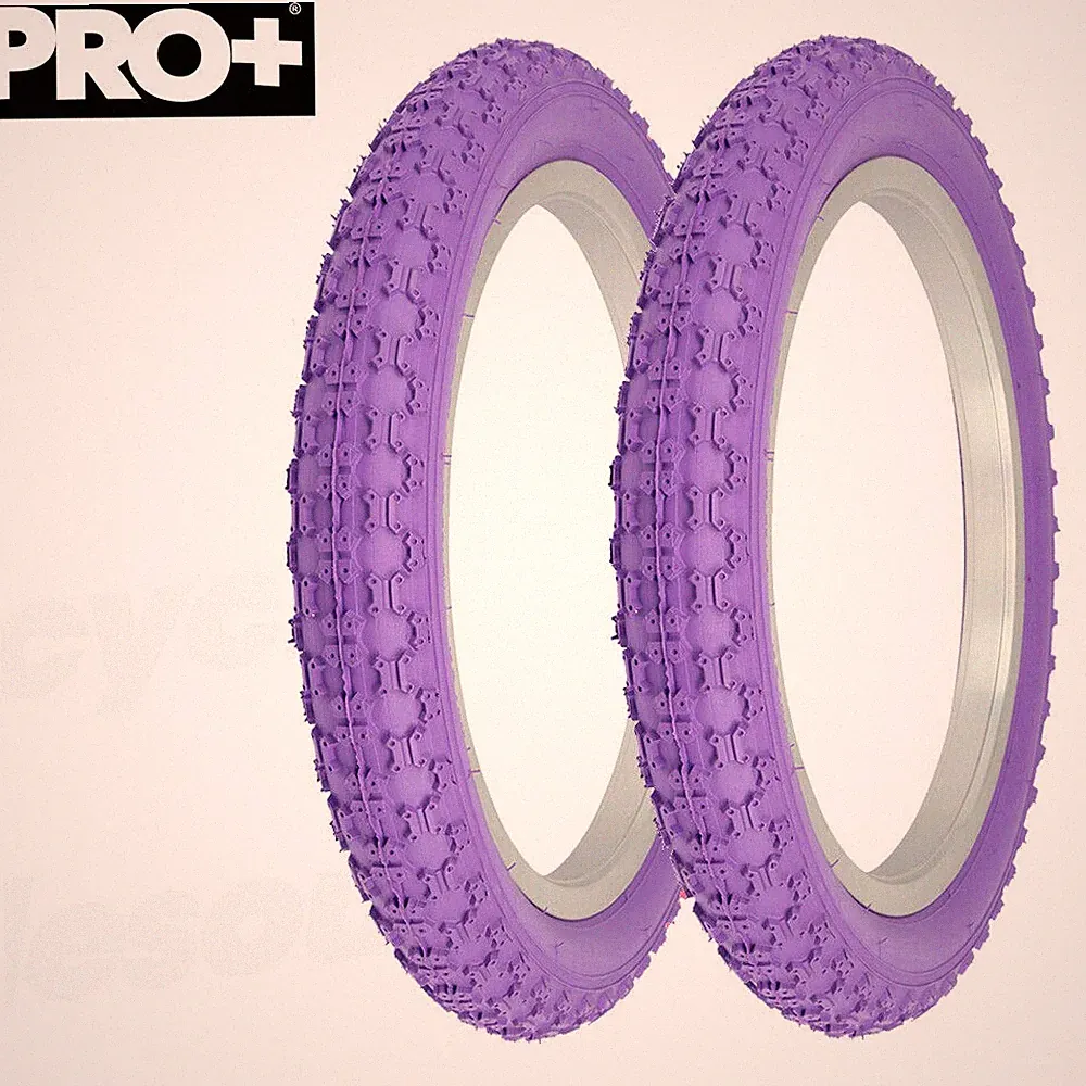 PRO+ Bicycle TIRES 16" x 2.125" ALL PURPLE COMP III STYLE (2) TIRE BMX Bike