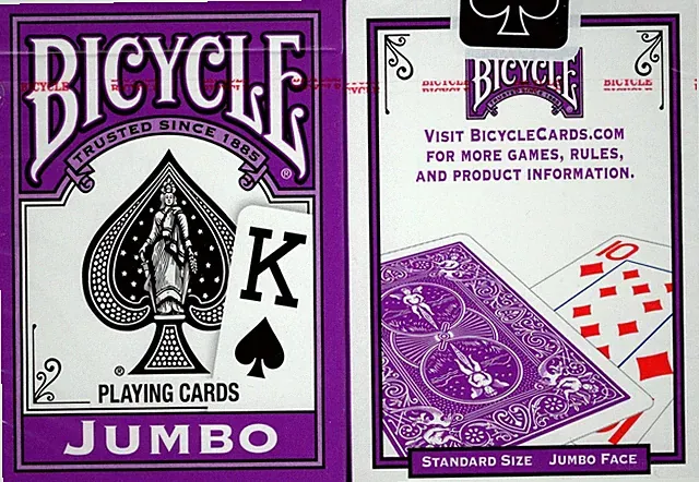 Purple Jumbo Index Bicycle Playing Cards Poker Size Deck USPCC New Sealed