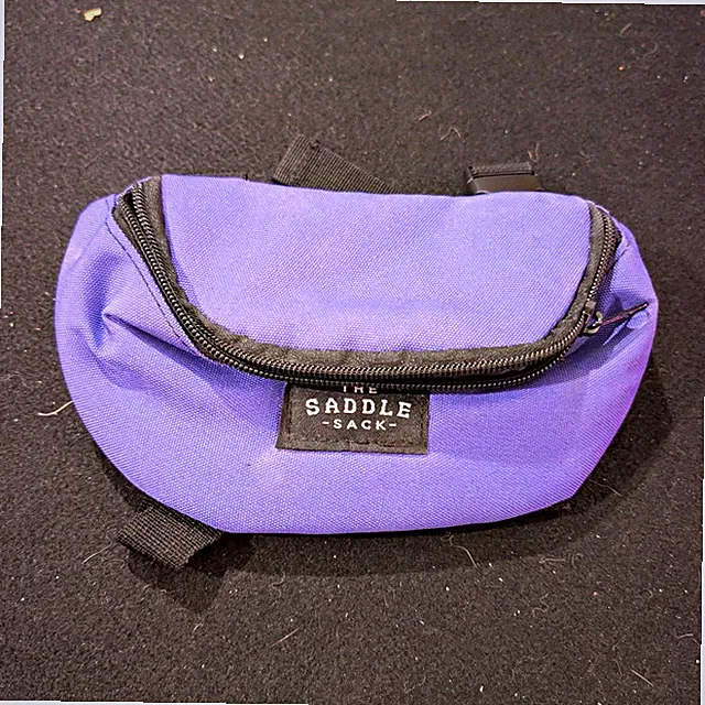 Saddle Sack Seat Saddle Bag Pouch Purple/Black Fabric Zip Closure Cycling