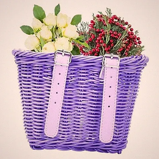 Steady Doggie Bike Basket - Front Bike Baskets - Bicycle Basket - Easy Purple