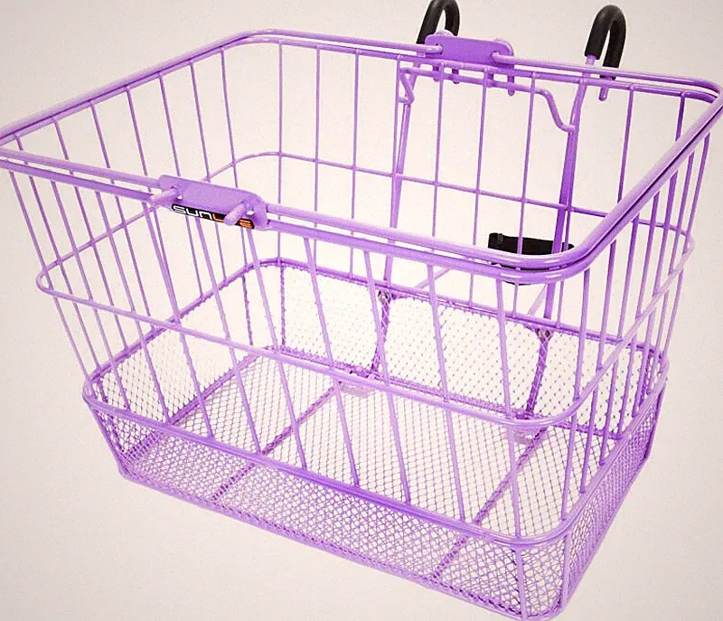 Sunlite Bicycle Front Basket Mesh Lift Off Carrier PURPLE Cruiser Commuter Bike