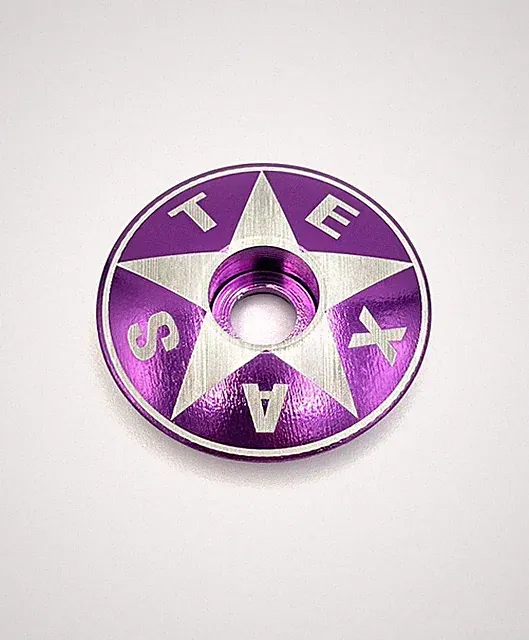 TEXAS - Threadless Bicycle Headset Stem Cap 1 1/8" Purple USA