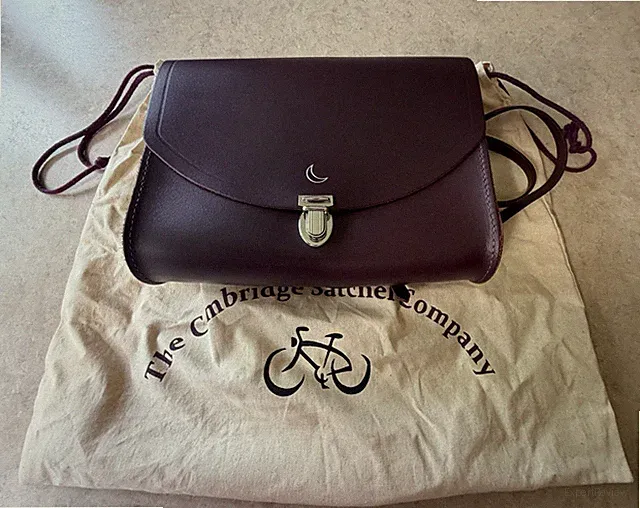 The Cambridge Satchel Company Large Pushlock Crossbody — Deep Purple Color — EUC