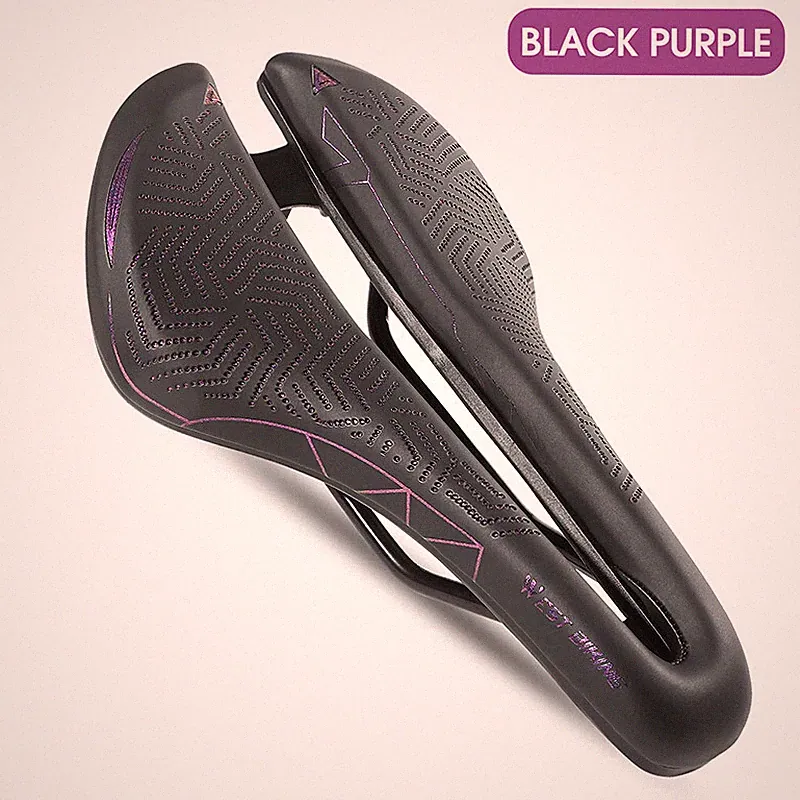 WEST BIKING Waterproof Breathable Bicycle Seat Cushion Bike Saddle Black Purple